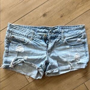 American Eagle Outfitters Blue Jean Shorts Distressed Style
